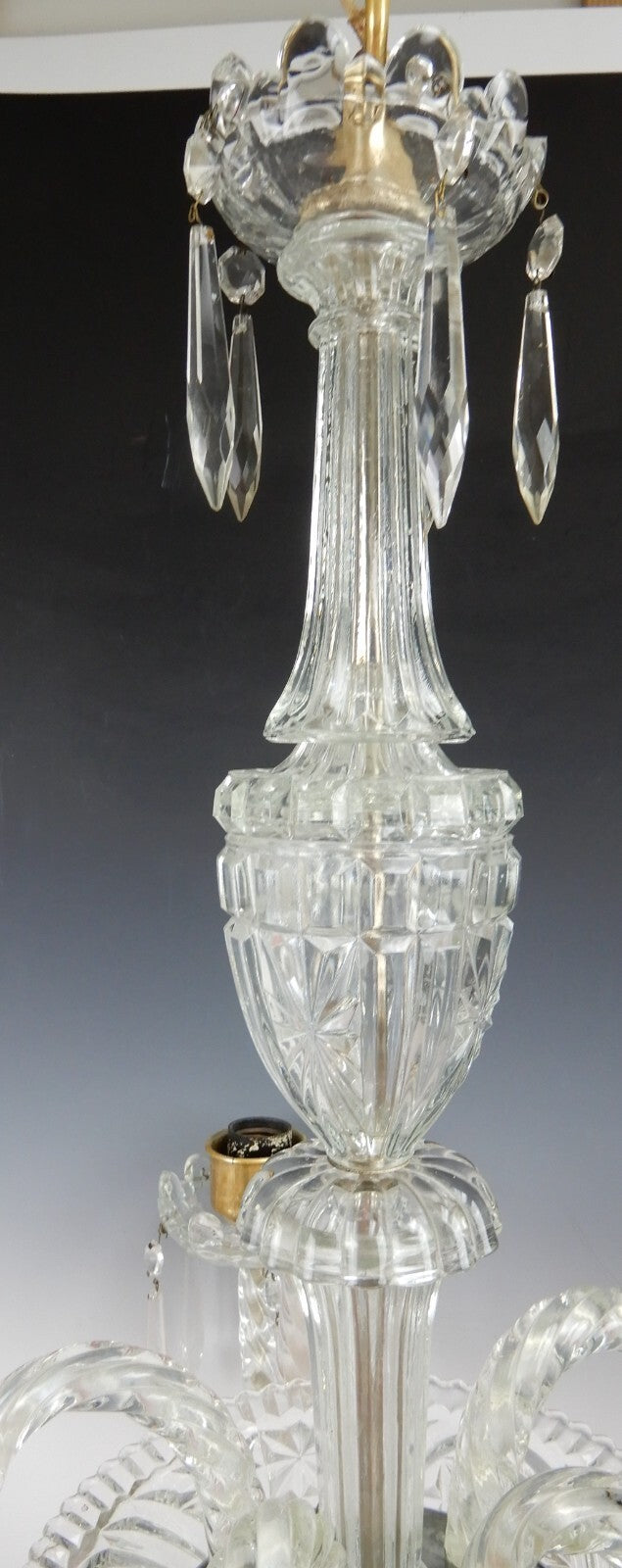 21" 5 Arm Light Light Crystal & Glass Chandelier