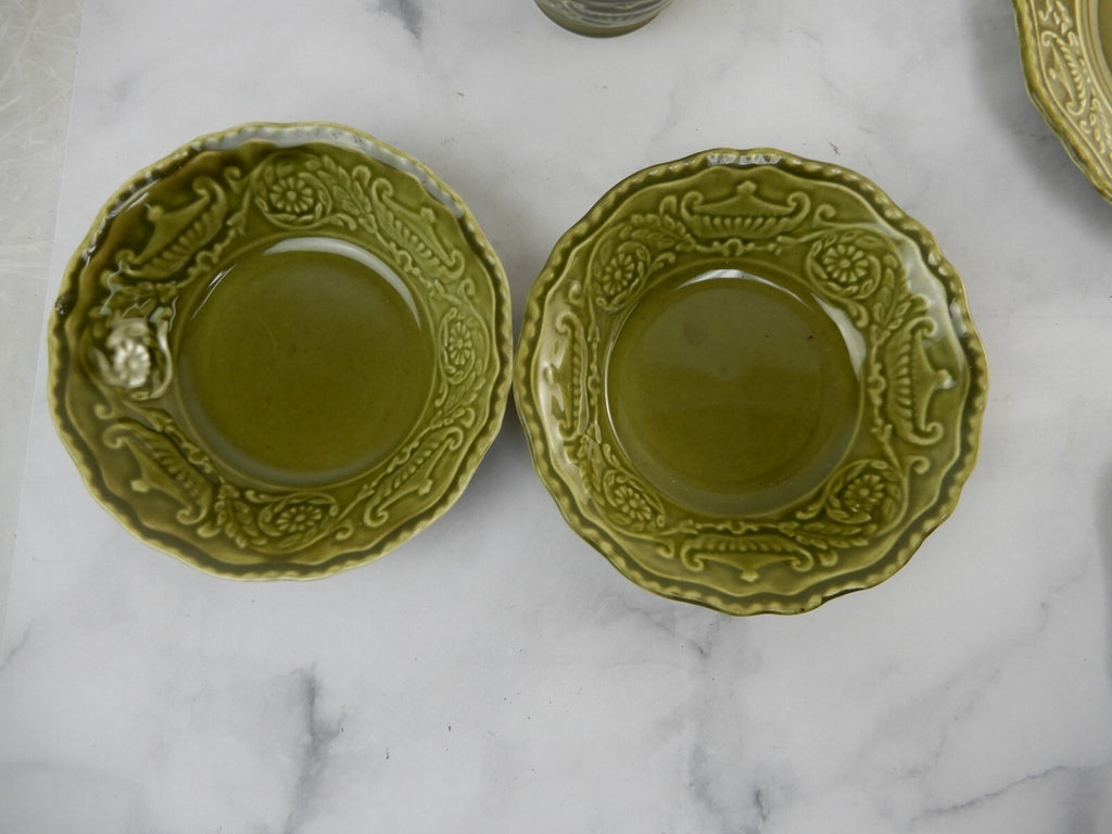 Vintage 5 Canonsburg Pottery Regency Ironstone Green Replacement Pieces
