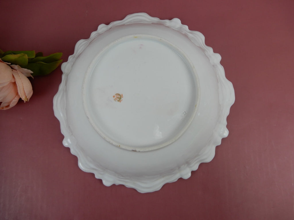 Antique RS Prussia Old Red Mark Bouquet of Roses Porcelain "Bowl" 10-3/4" Wide