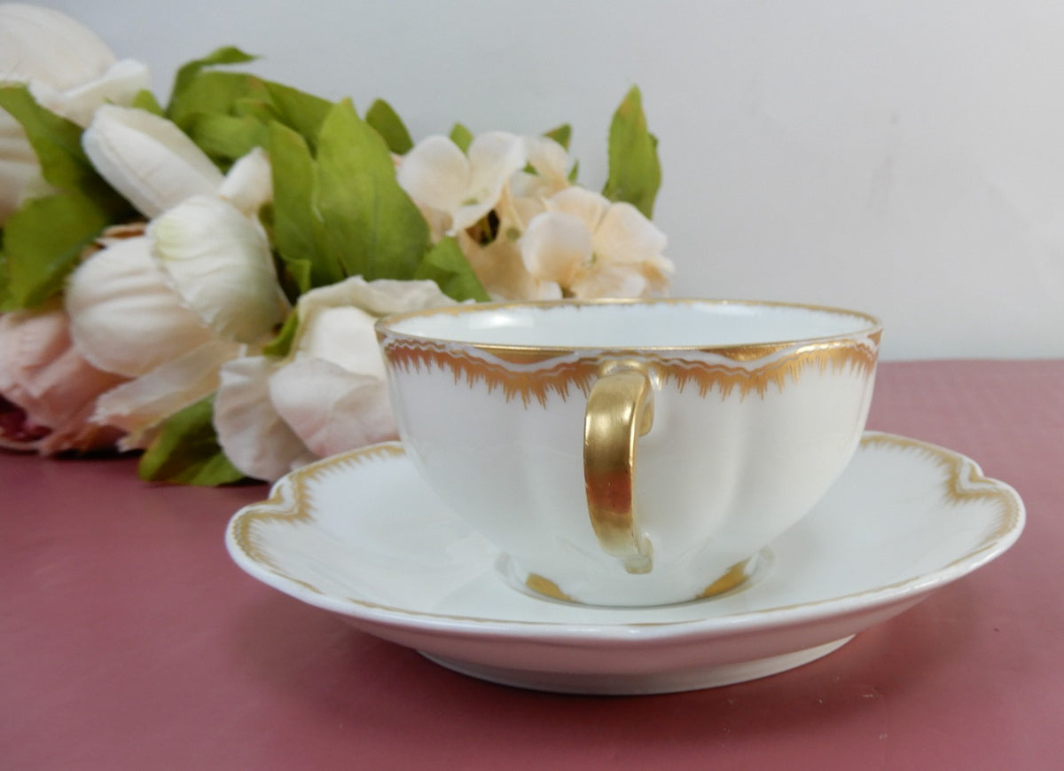 Vintage Theodore Haviland Limoges Bouillon Cup & Saucer