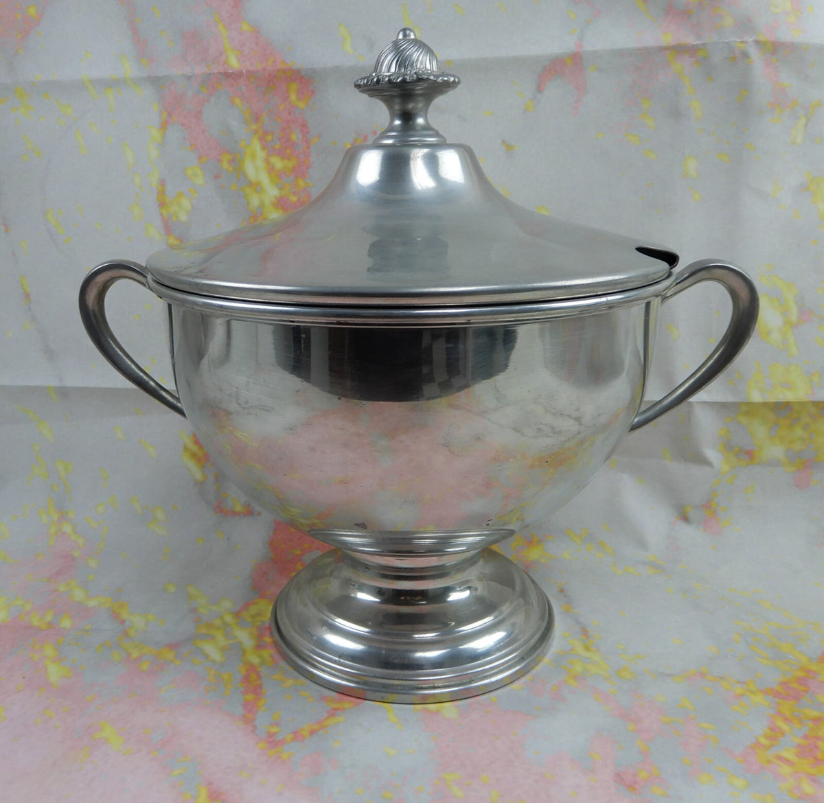 Vintage Boardman Colonial Pewter Tureen/Grog Bowl W/Lid No Ladle