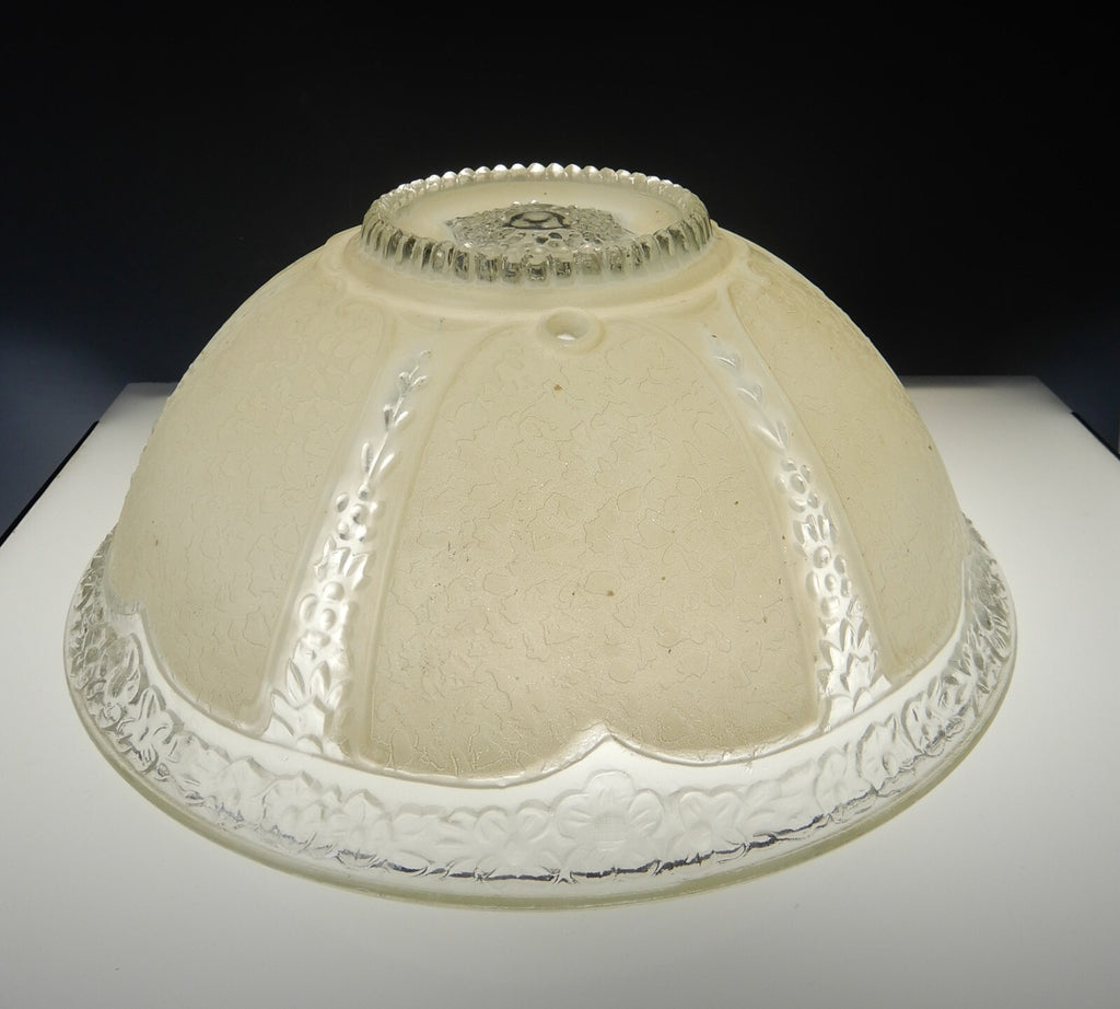 Art-Deco Glass Ceiling Shade Clear and White Chains not Included