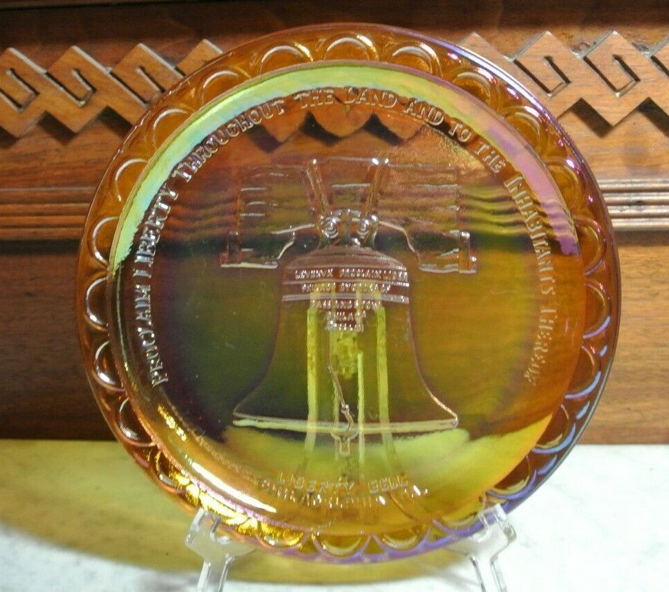 Two Indiana Carnival Glass Bicentennial United States 1776-1976 & "Liberty Bell"