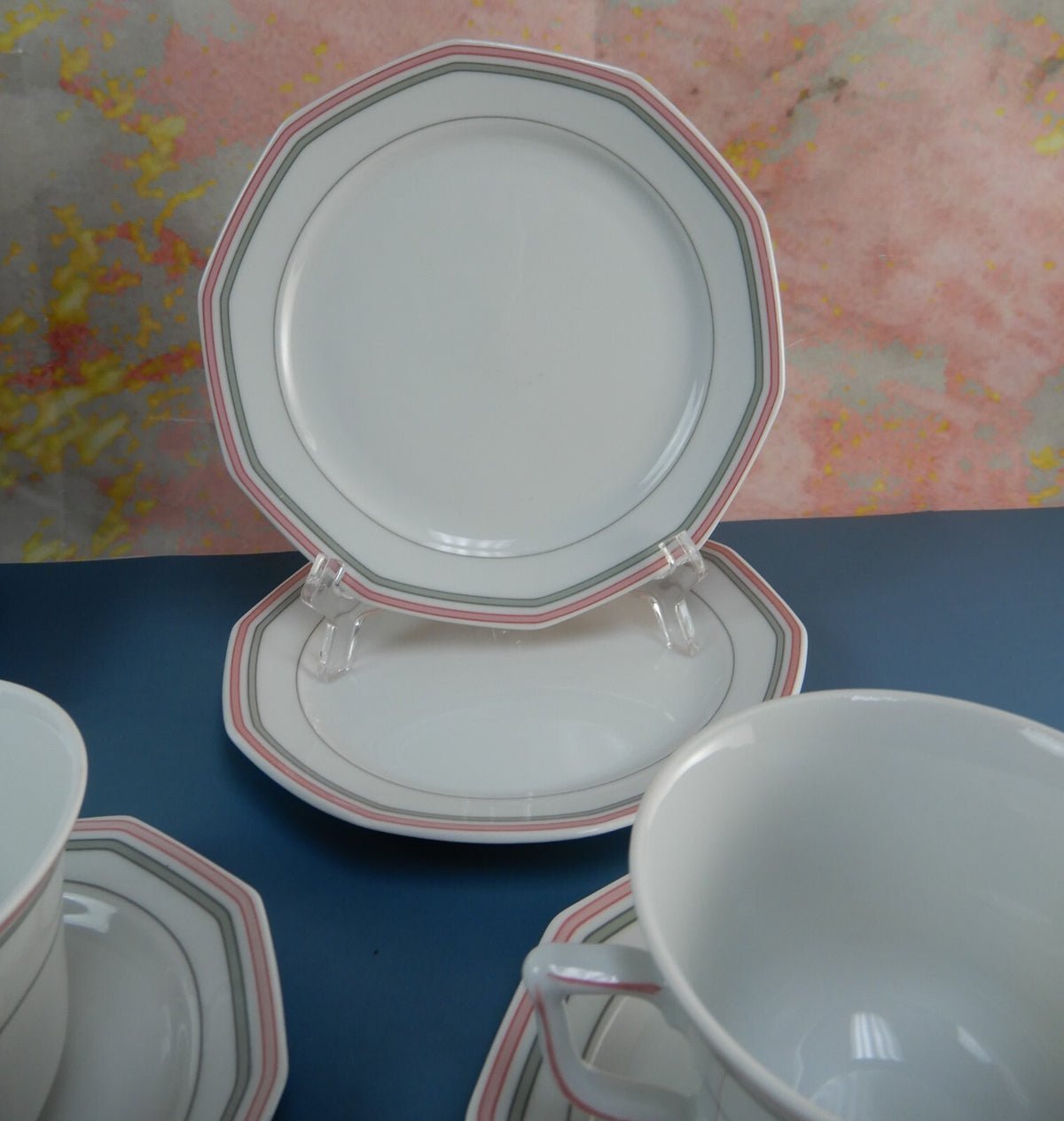 19 Piece Winterling Marktleuthen Bavaria Decor Spülmaschinenfest W/Stripes