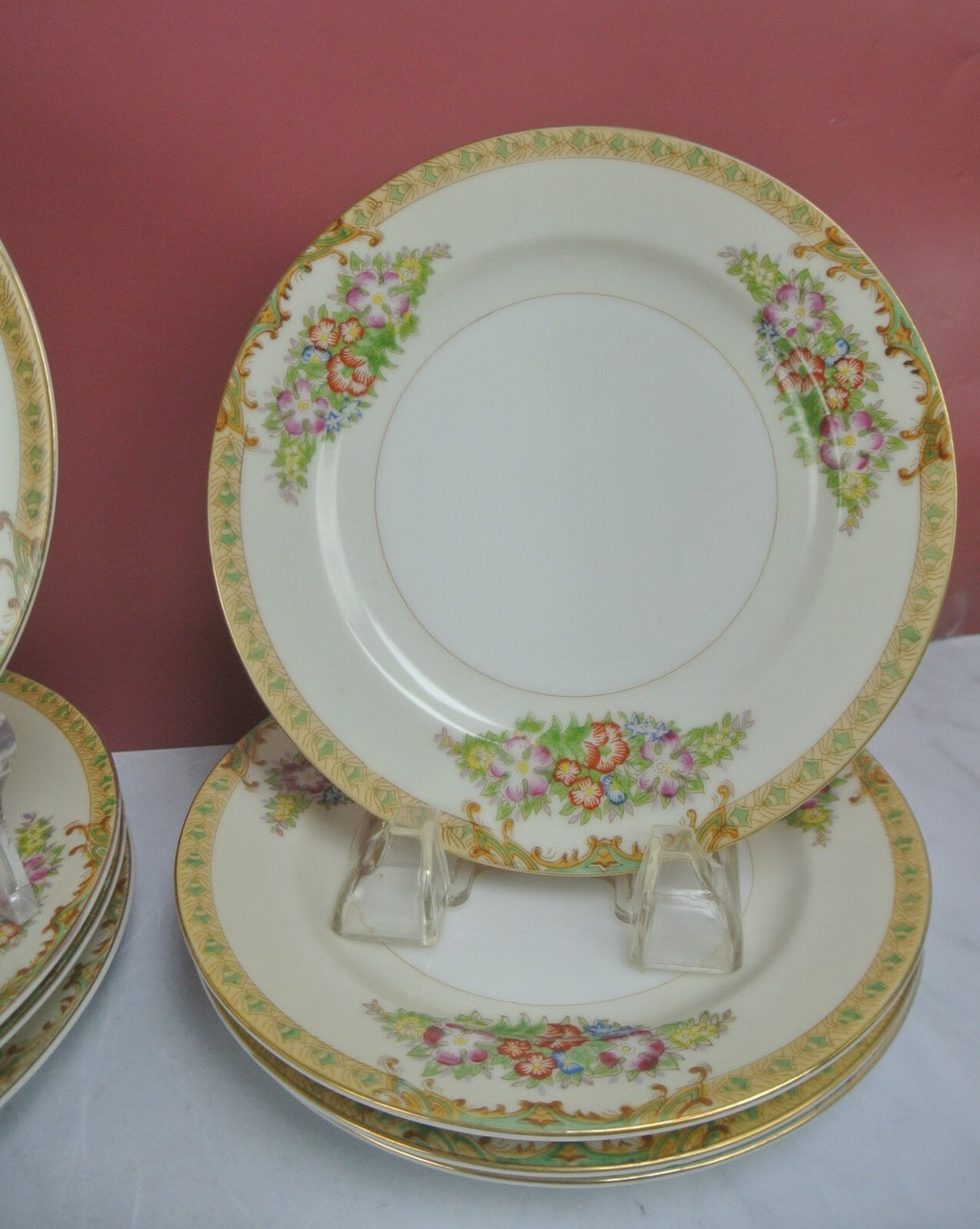 Lot of 23 Pieces of Vintage Diamond Made in Japan Hand Painted