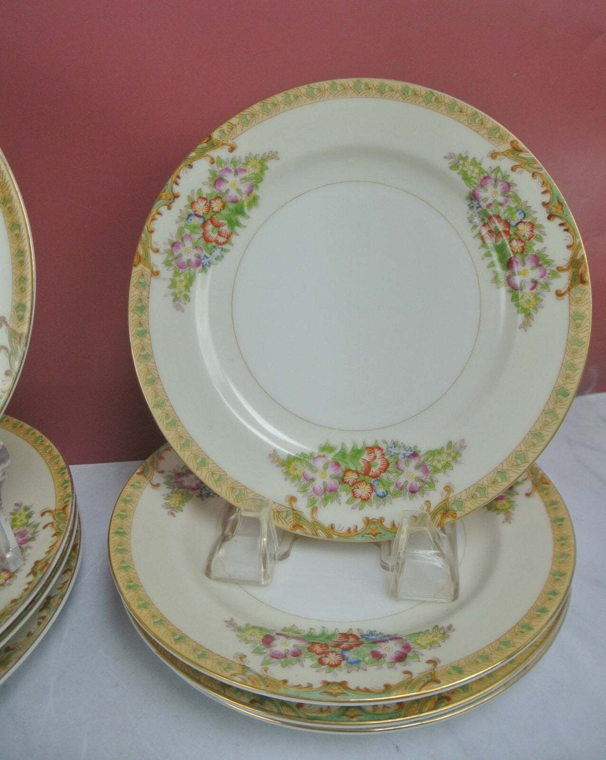 Lot of 23 Pieces of Vintage Diamond Made in Japan Hand Painted