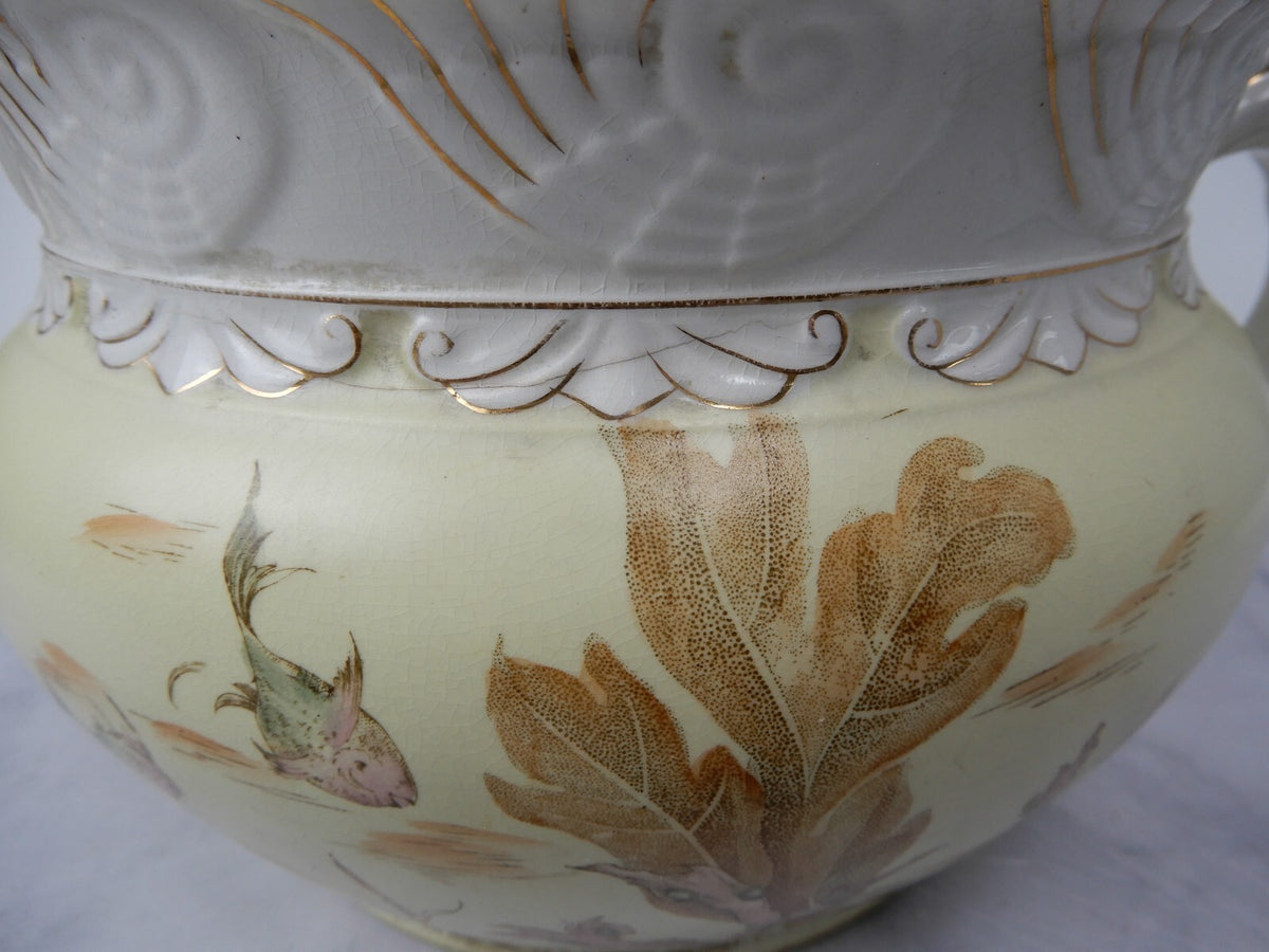 Antique Alba China Bona Fama Melior Ironstone Pottery Chamber Pot