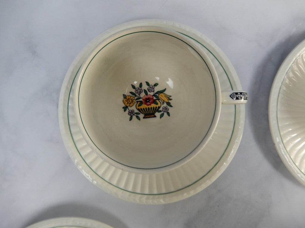 4 Wedgewood Trentham Red China Cups and Saucers Dated August /1 /1922