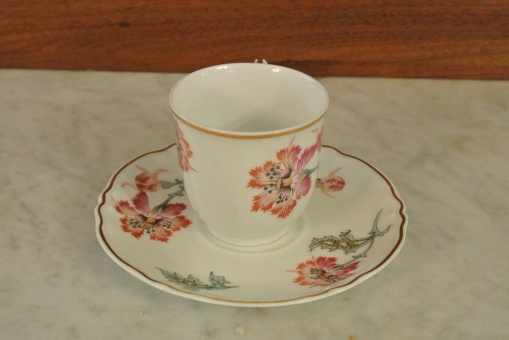 CH Field Haviland Limoges. Label de Qualite. Chinese Thistle Col. Cup & Saucer