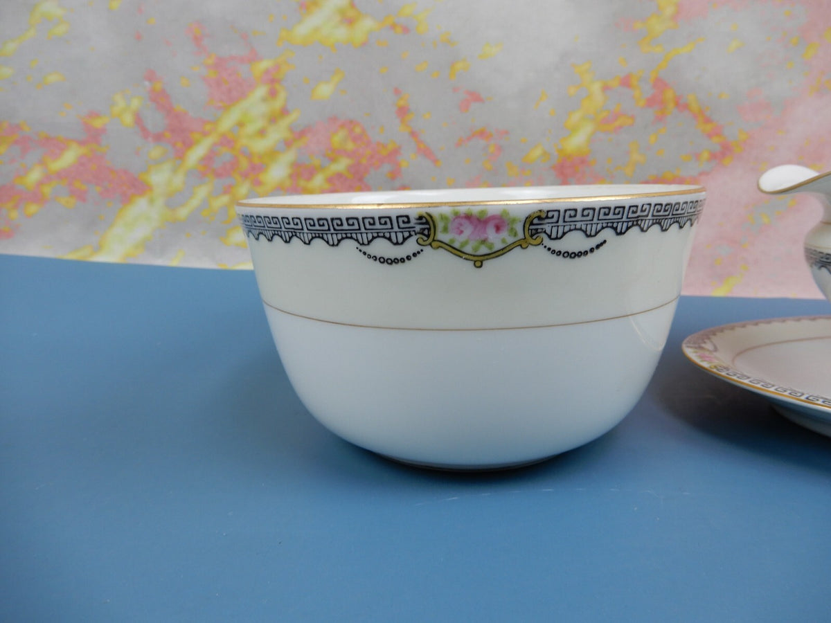 Vintage  Cranberry  Bowl and Gravy Boat  "DEERLODGE"  Made in Japan