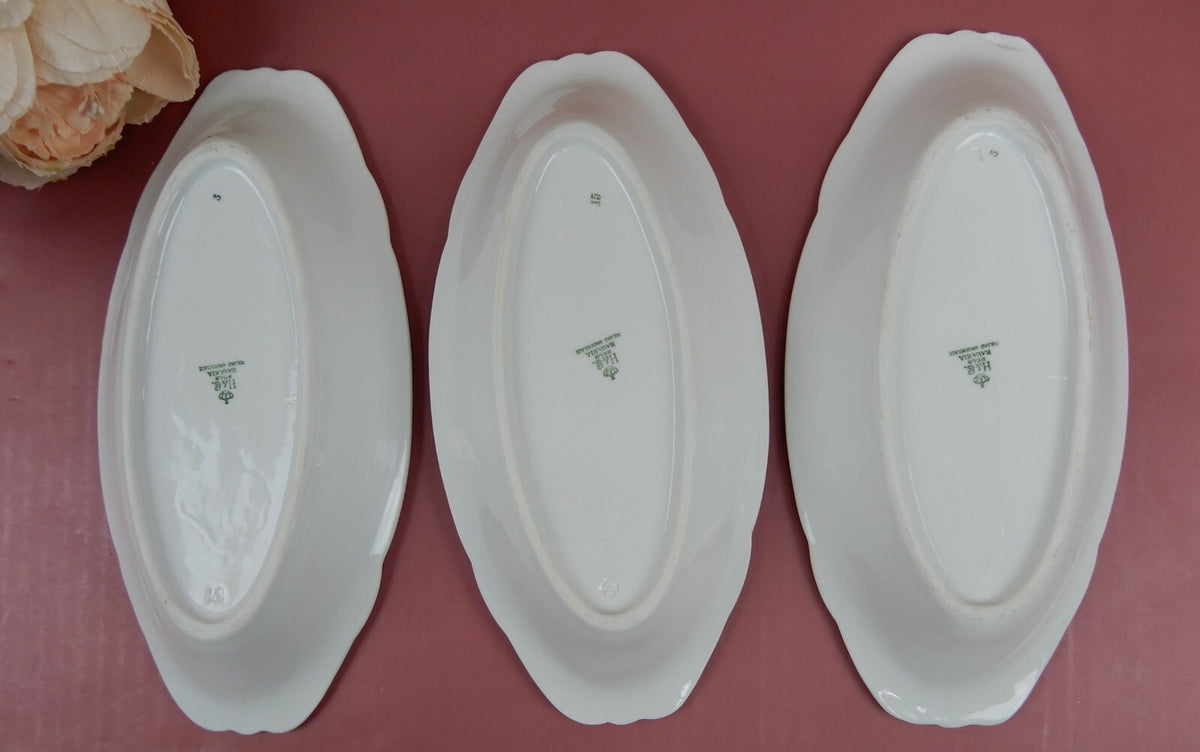 Set of 3 Heinrich H&C Selb Bavaria Ironstone Relish/Celery Dish
