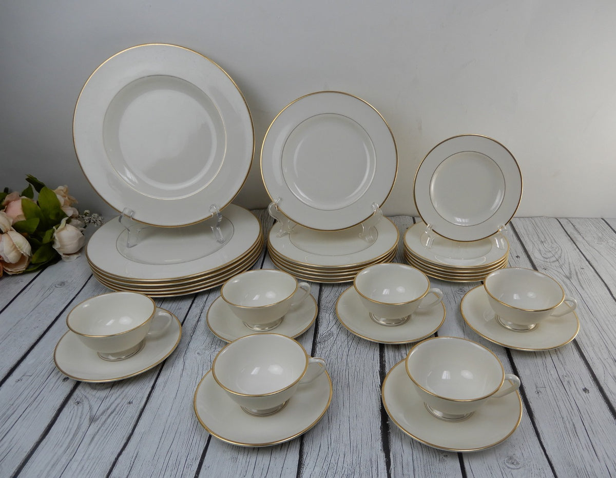 Vintage 30 Piece Pickard Gold Horizon~ 6 Place Setting Made in U.S.A.