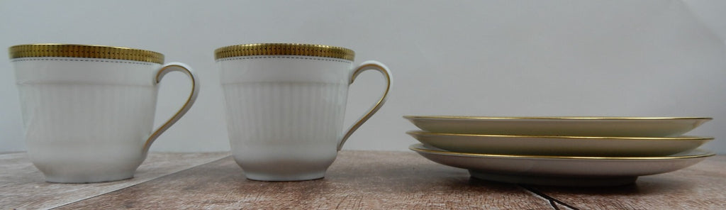 Vintage 5-Piece Mismatch Gold Accented Tea Set With Cups and Saucers (Germany)