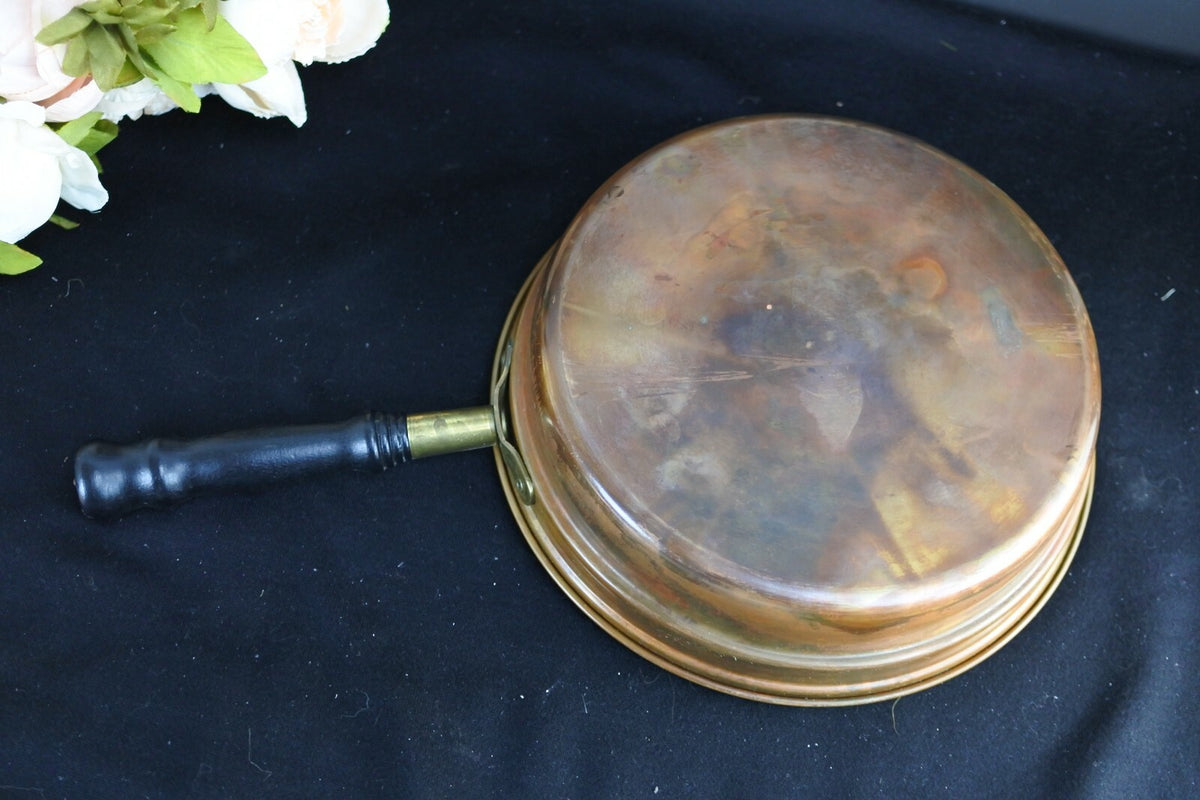 9.5" Vintage CGJ Copper Chaffing Dish Food Warmer Sterno with Stand