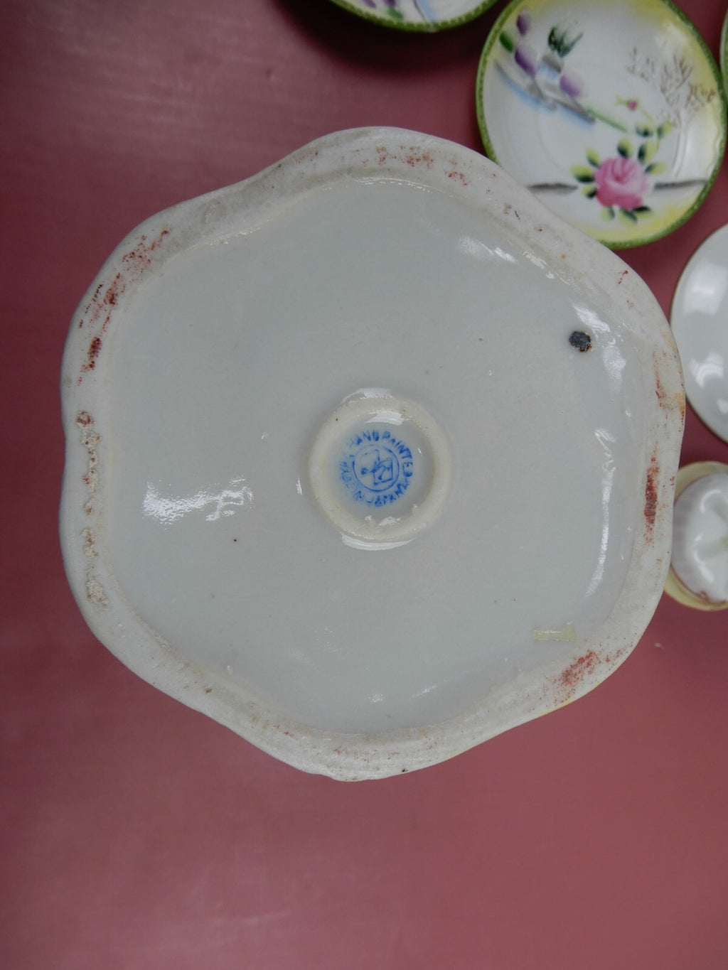 Vintage Nippon Takito TT Chocolate Pot w/ 5 Cups and Saucers Hand Painted