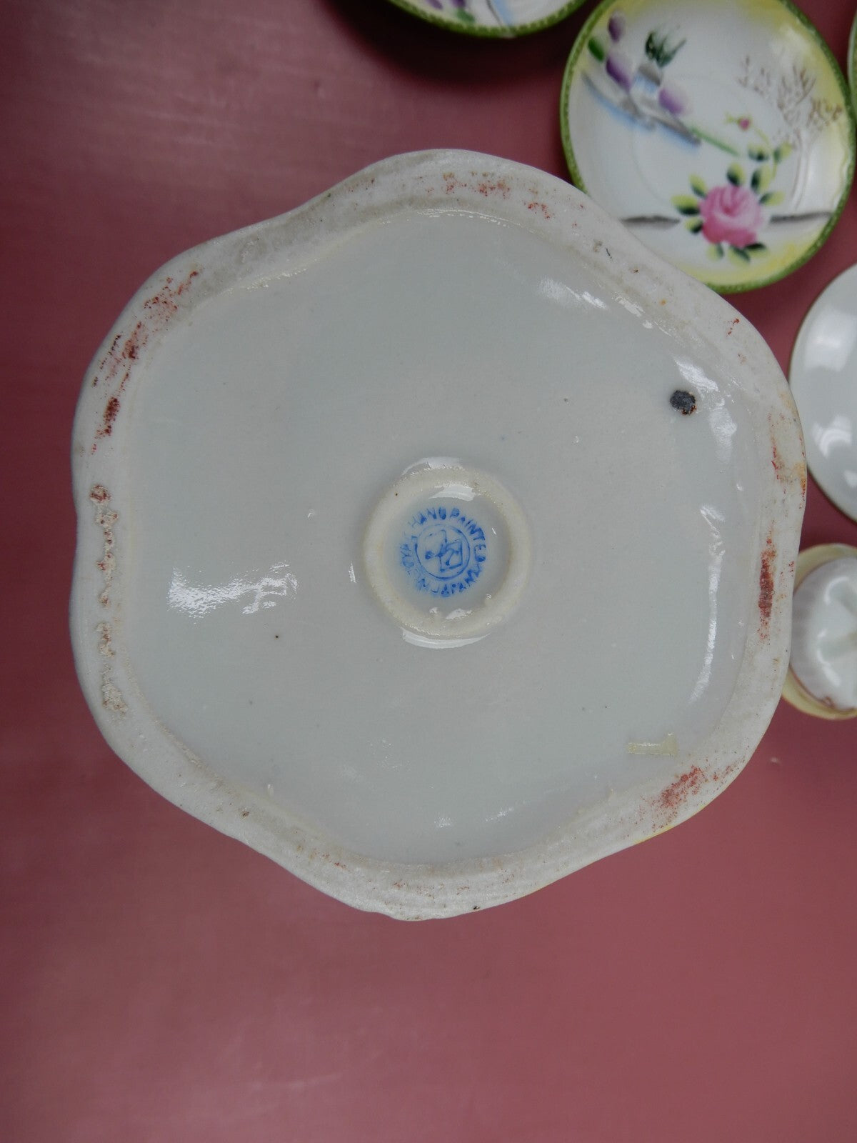Vintage Nippon Takito TT Chocolate Pot w/ 5 Cups and Saucers Hand Painted
