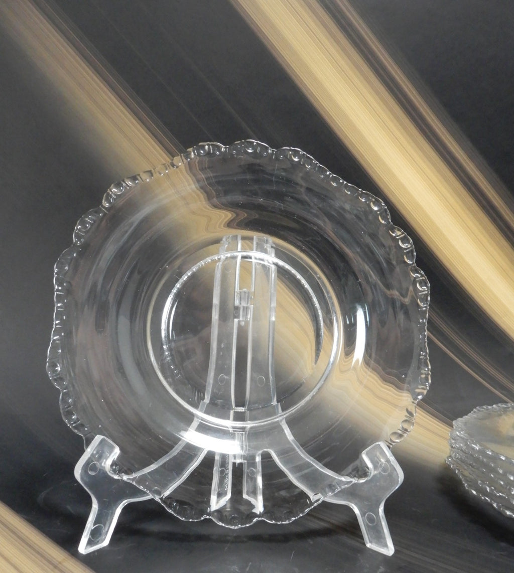 Set Of 6 Vintage Clear Cambridge Glass "GADROON" 8-1/2" Salad Plates
