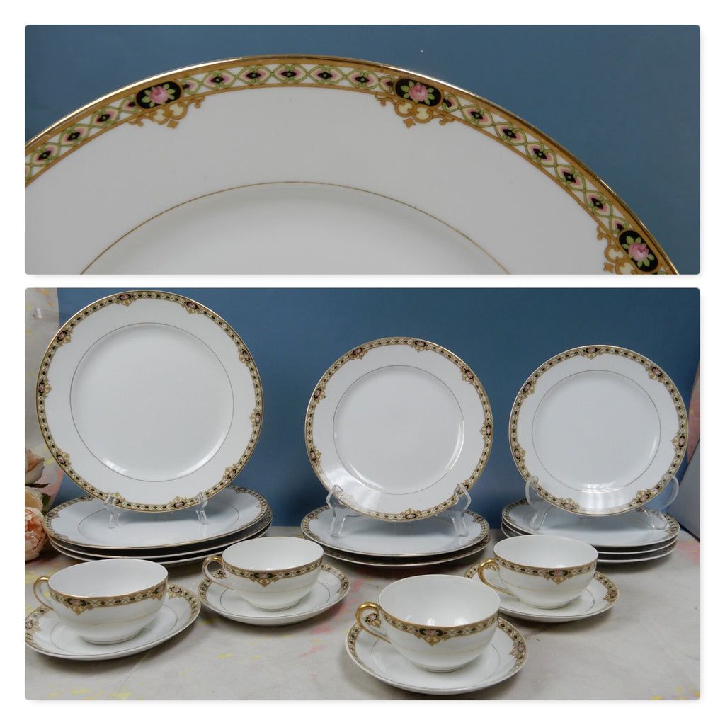 19 Piece Vintage Noritake Morimura "THE CEYLON"  Service for 4 Place Setting
