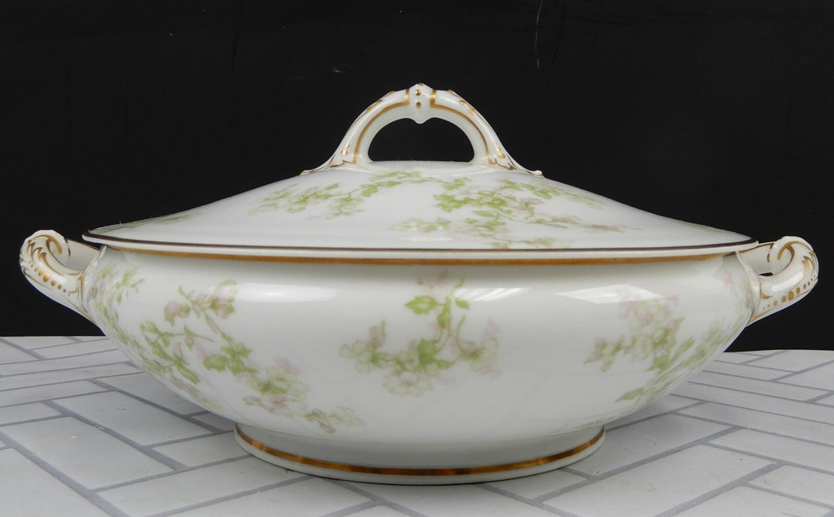 Vintage Haviland Limoges Schleiger 61l Pattern Vegetable Bowl With Repaired Lid