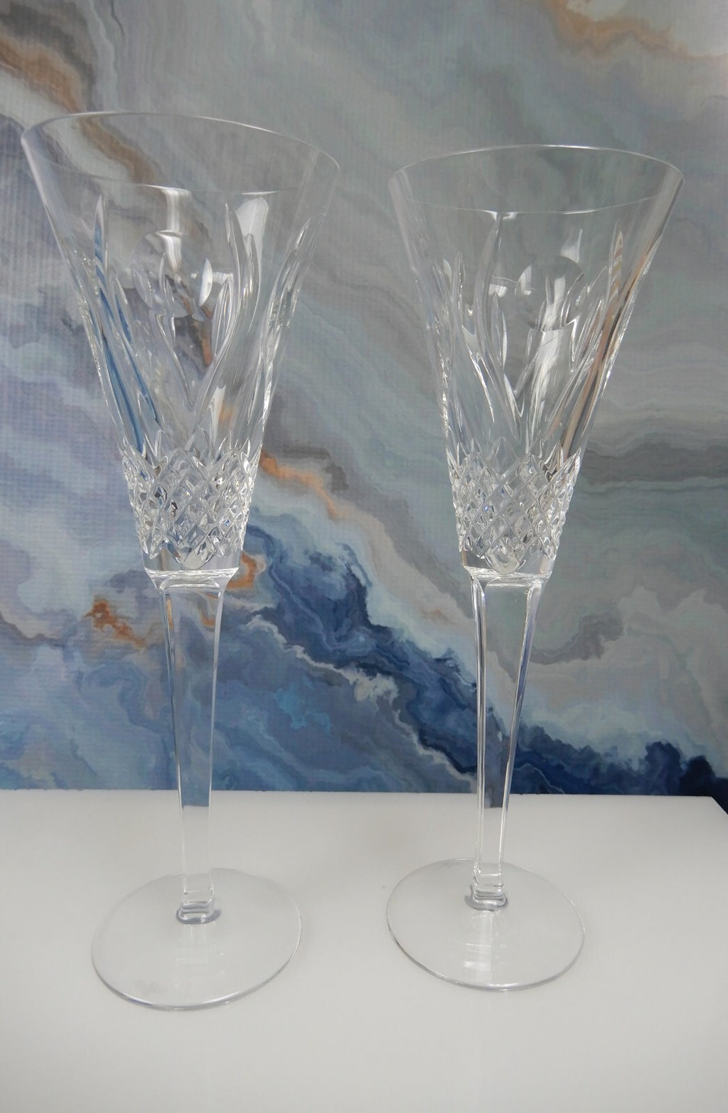Set of 2 Vintage Waterford Heritage Flute Glasses 8 fl oz