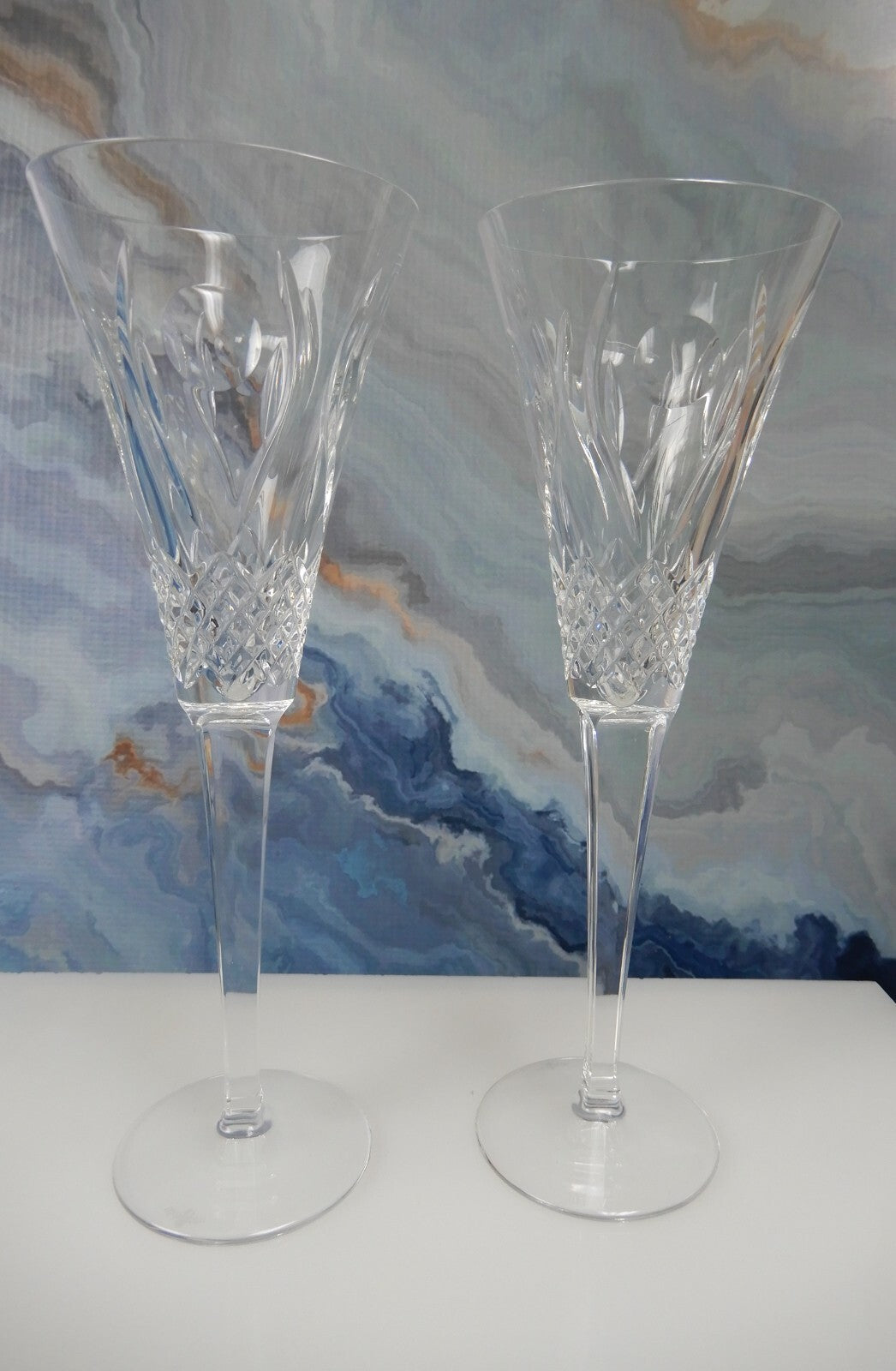 Set of 2 Vintage Waterford Heritage Flute Glasses 8 fl oz