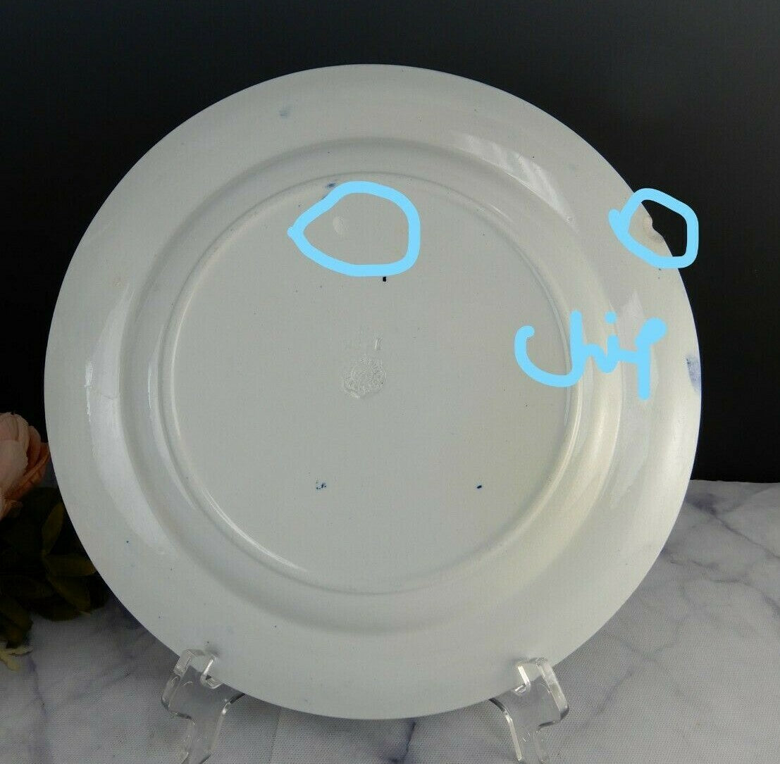 Antique Doulton Burslem Willow Pattern 10-3/8" Dinner Plate