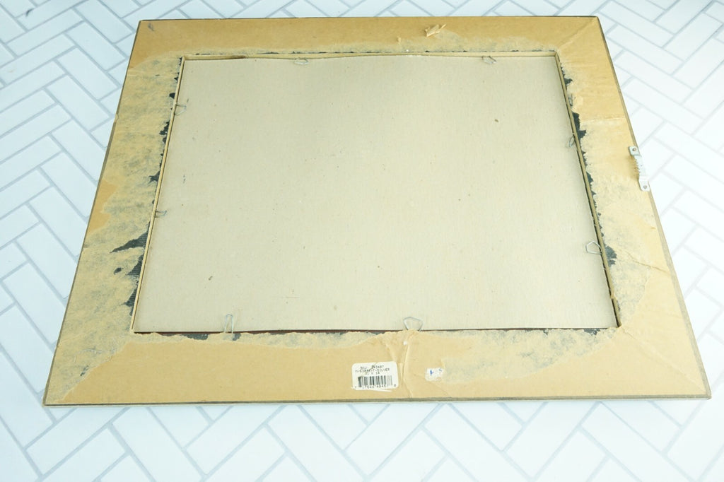 Vintage Silver and Black Woven Ornate Mirror 14"