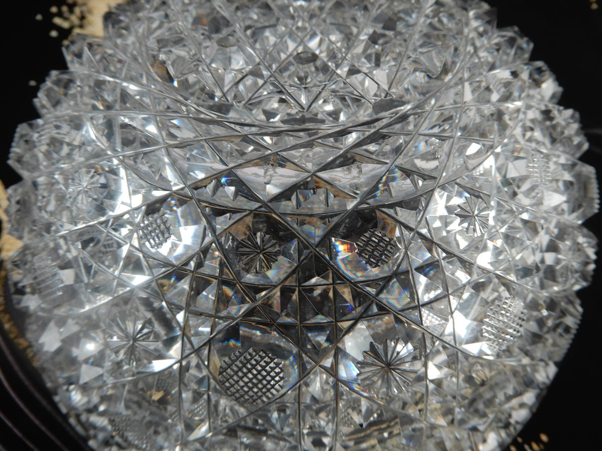Antique The Harvard Pattern ABP Heavy Crystal Cut Glass 8" Bowl