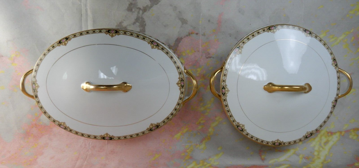 Set of Two Vintage Noritake Morimura "THE CEYLON"  Covered Serving Bowls