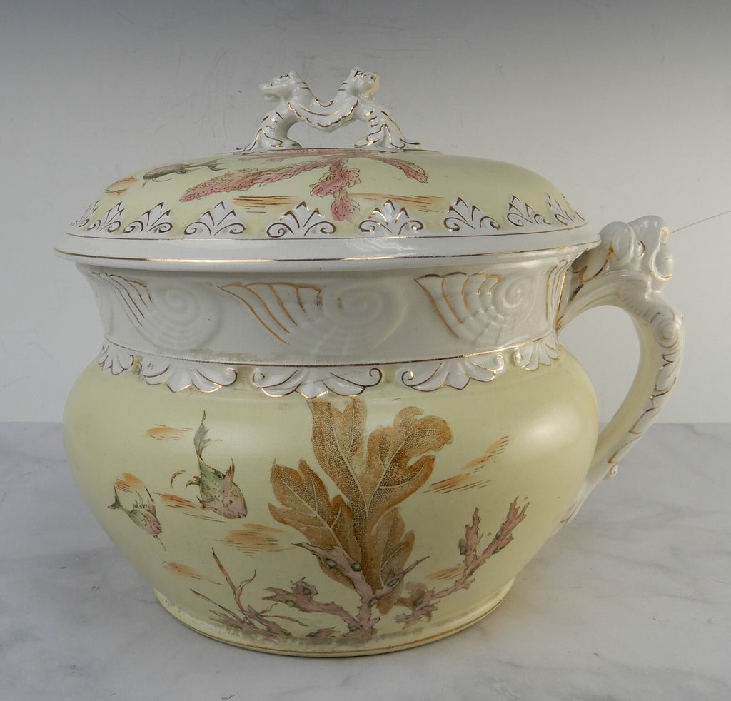 Antique Alba China Bona Fama Melior Ironstone Pottery Chamber Pot
