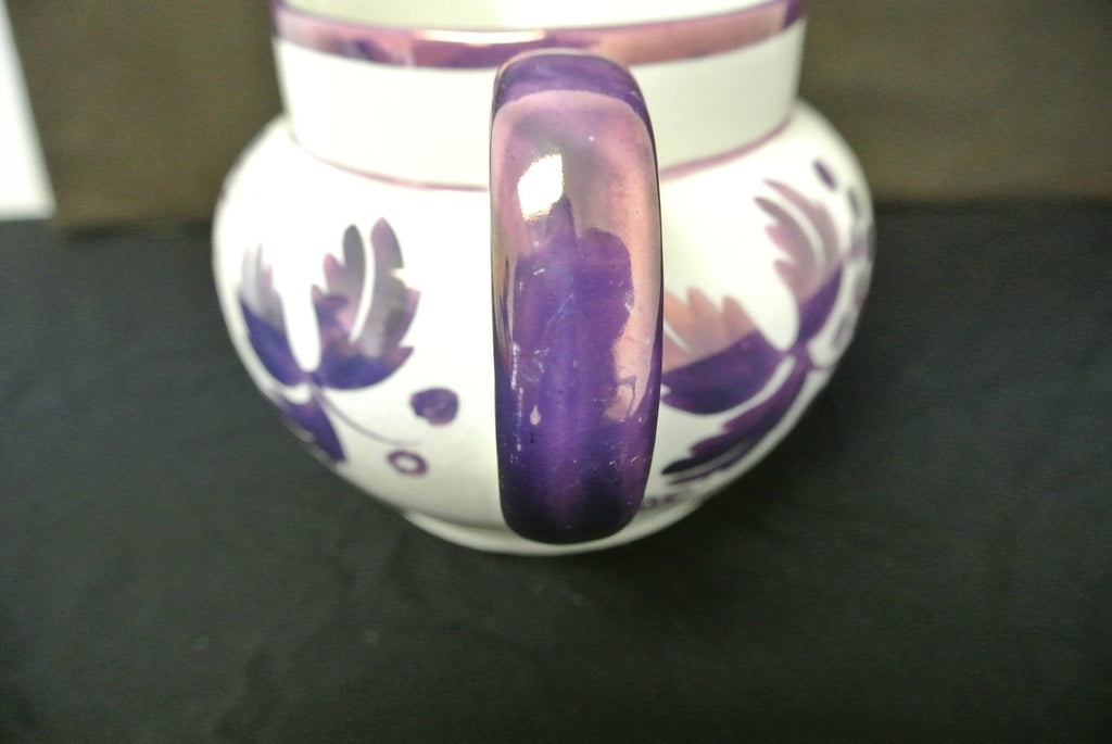 Vintage Pitcher Arthur Wood Pitcher, English Ceramic #5198, Cream Lilac Vines