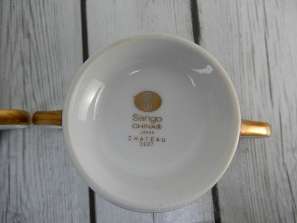 Vintage Sango China "Chateau" Set of Gravy Boat ,Sugar Bowl,Creamer