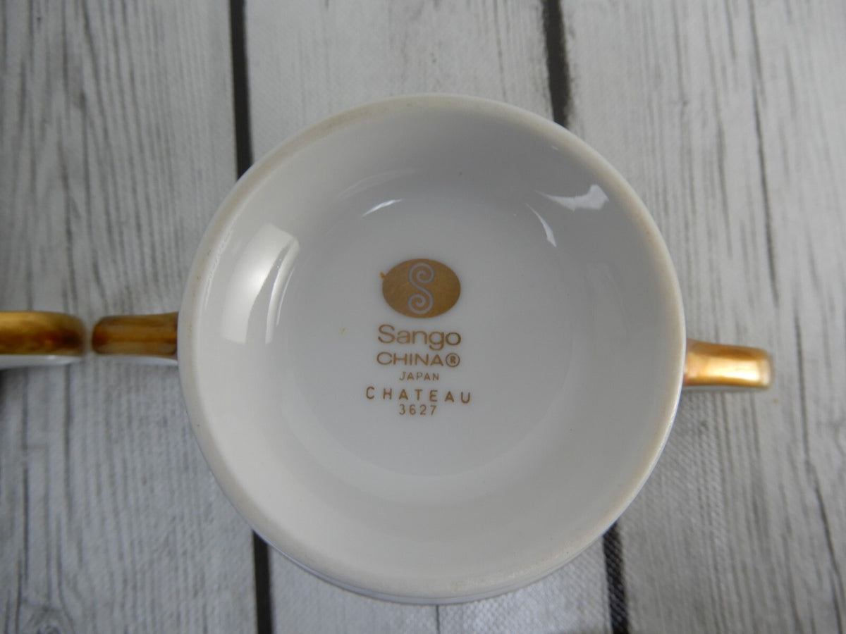 Vintage Sango China "Chateau" Set of Gravy Boat ,Sugar Bowl,Creamer