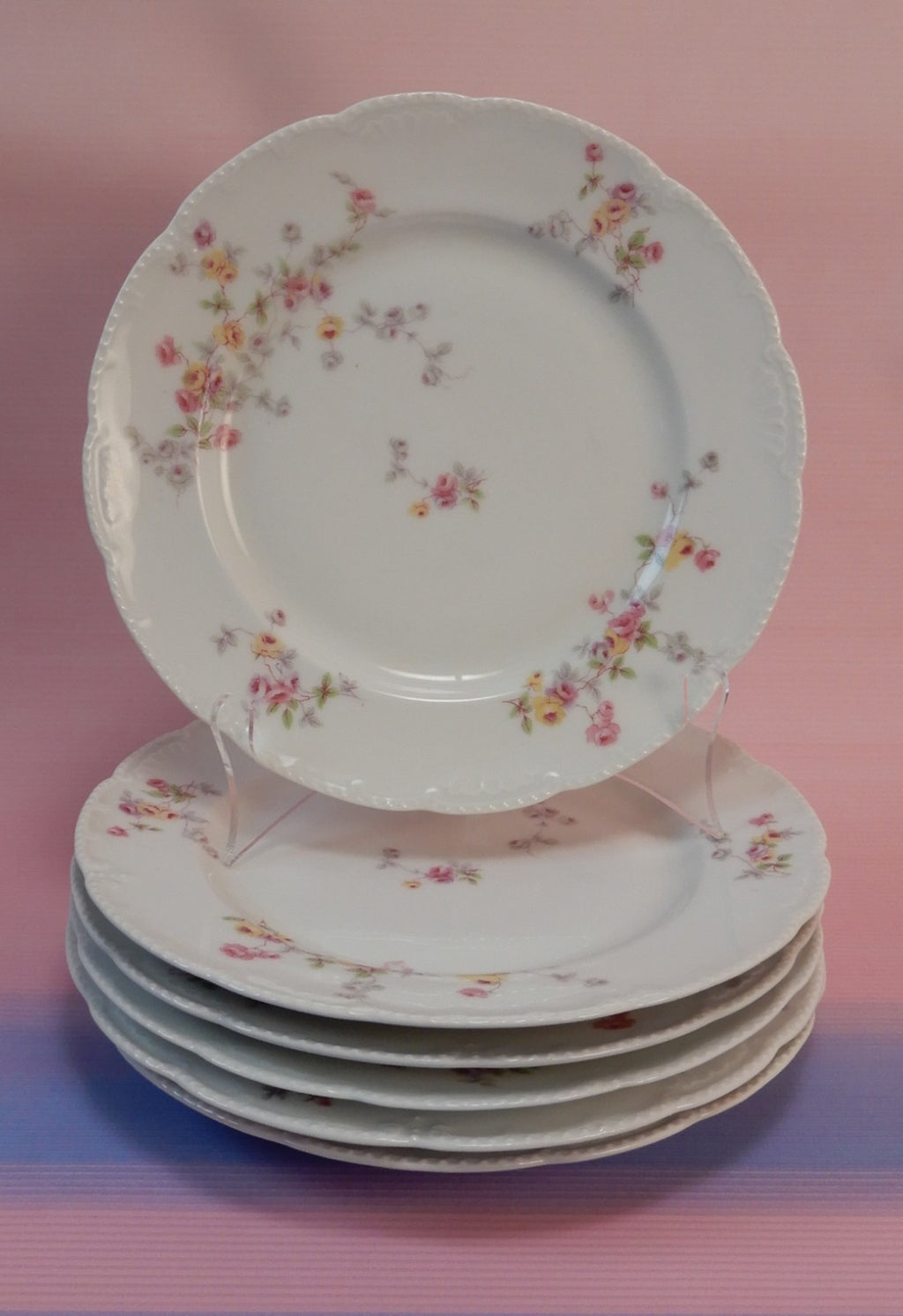 Set of 6 Bassett Limoges Austria "5789" Pattern 8-1/2" Salad Plates