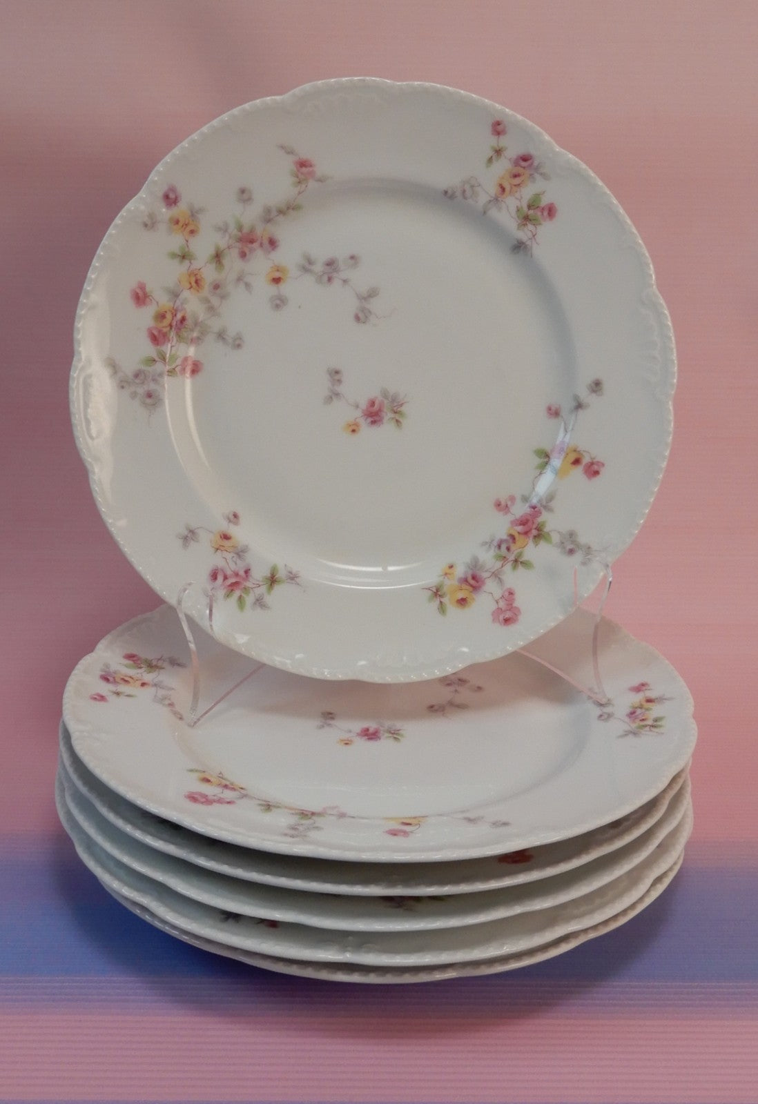 Set of 6 Bassett Limoges Austria "5789" Pattern 8-1/2" Salad Plates