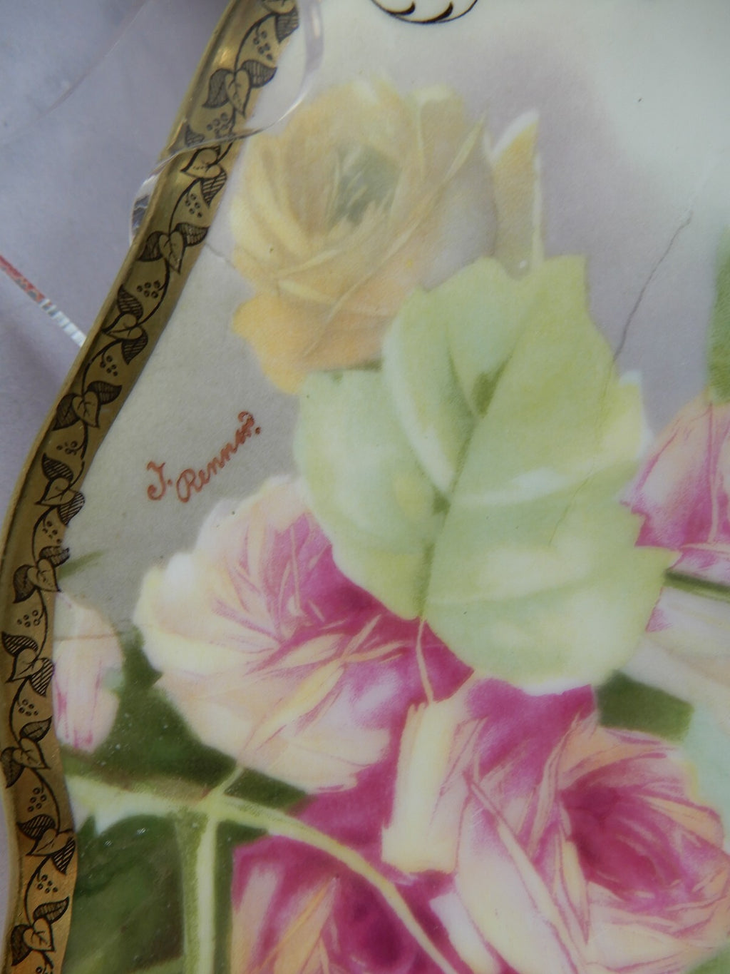 Signed Rosenthal Hand Painted Floral Rose Plate 9"