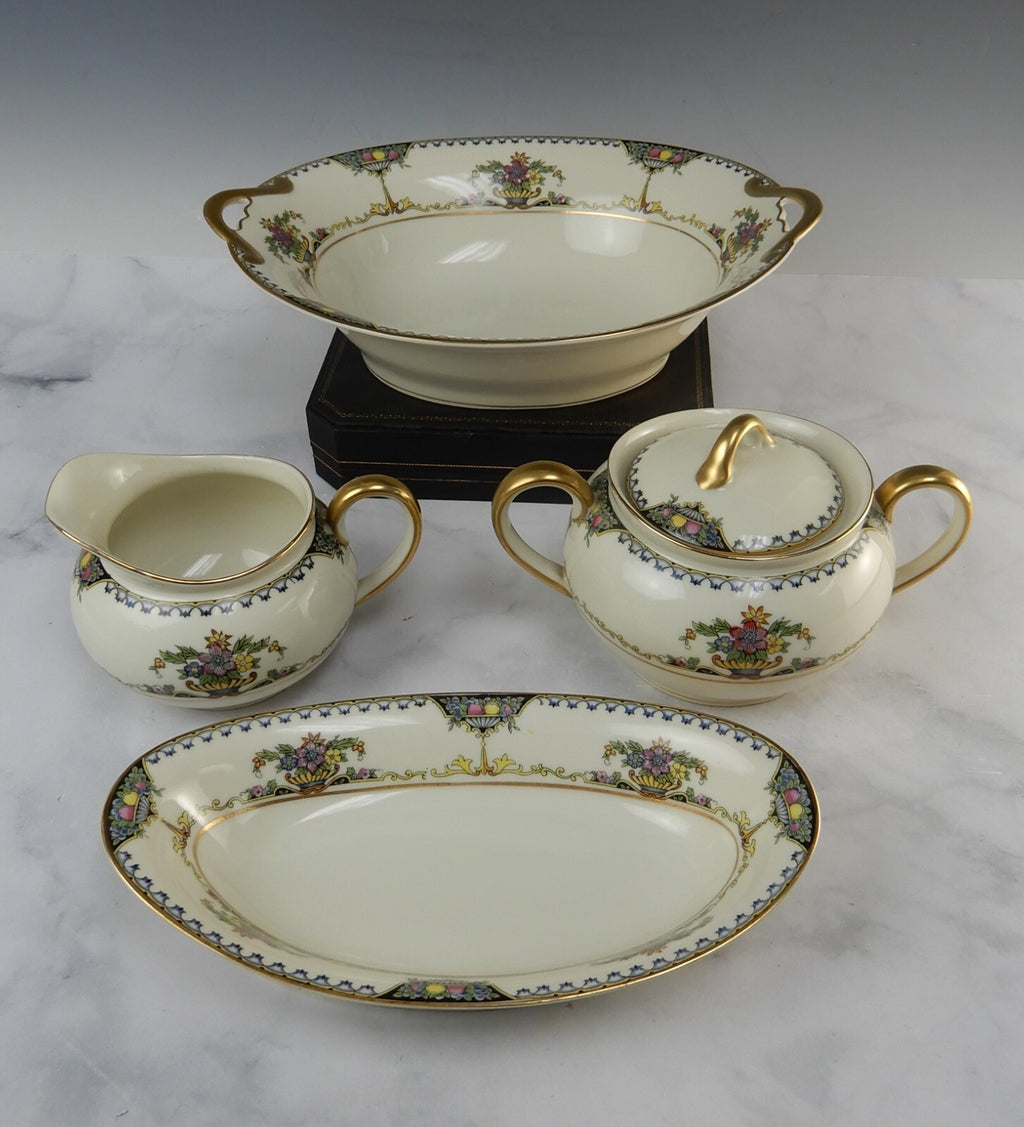 Vintage 1920 Noritake China Ivory "Colonade"  Four Piece Serveware Set