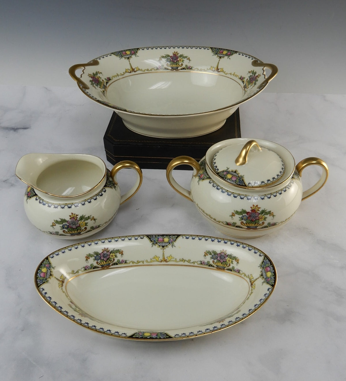 Vintage 1920 Noritake China Ivory "Colonade"  Four Piece Serveware Set