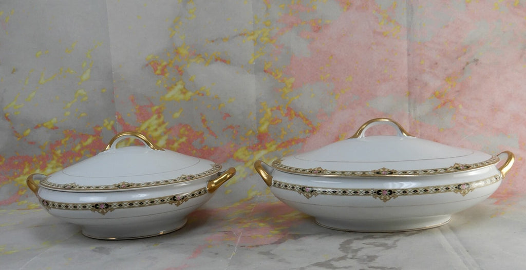 Set of Two Vintage Noritake Morimura "THE CEYLON"  Covered Serving Bowls
