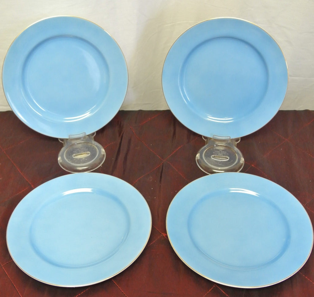 Set of 4 Noritake Blue Morimura China Cup and Saucer and Dessert Plate