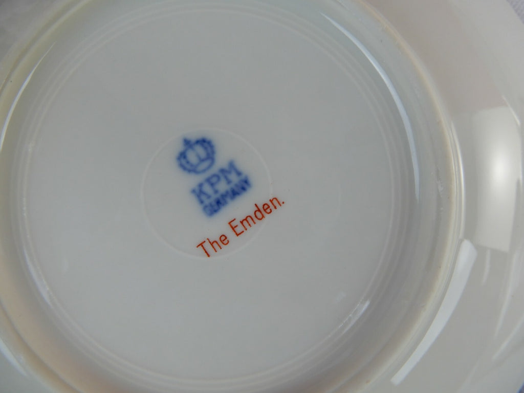 Vintage KPM Germany "The Emden" Porcelain Cups and Saucers