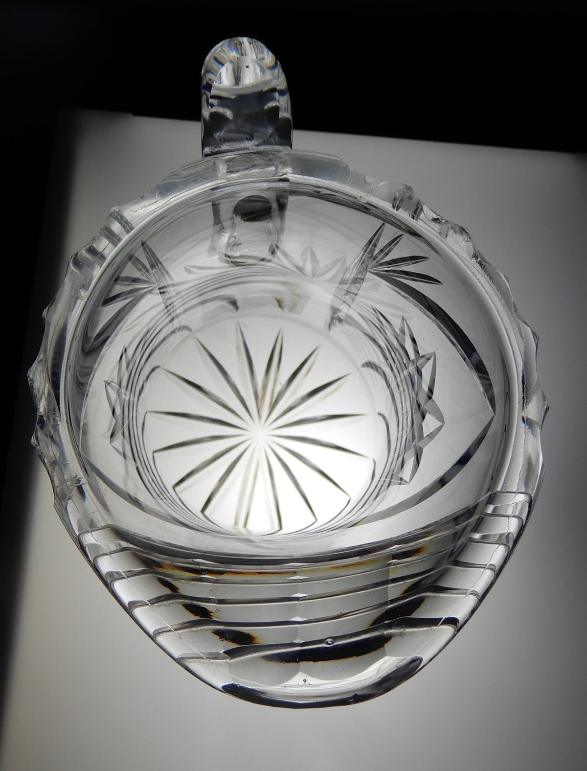 Antique American Brilliant ABP Heavy Crystal Cut Glass Pitcher  9"