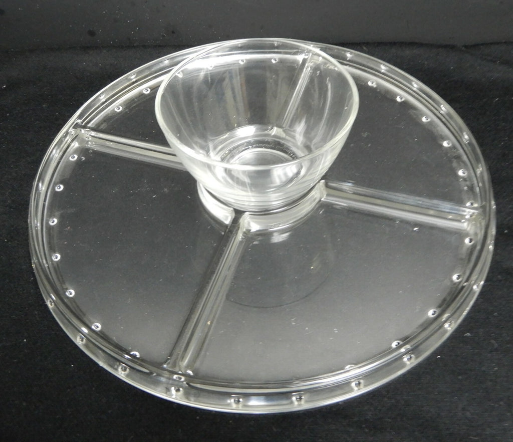Multiuse Glass Server Punch Bowl,Chip and Dip Bowl, Cake Stand