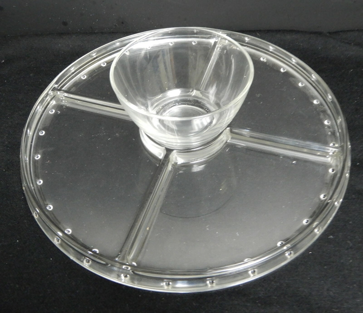Multiuse Glass Server Punch Bowl,Chip and Dip Bowl, Cake Stand