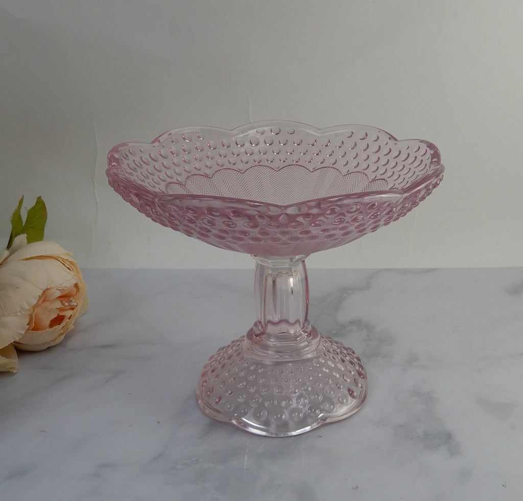 Gorham Crystal Emily’s Attic Pink Compote Footed Bowl