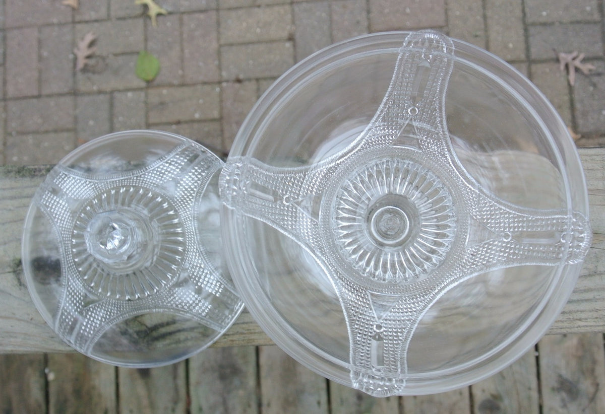 Curtain Tie Back Lidded Compote Early American Pattern Glass Adams & Co