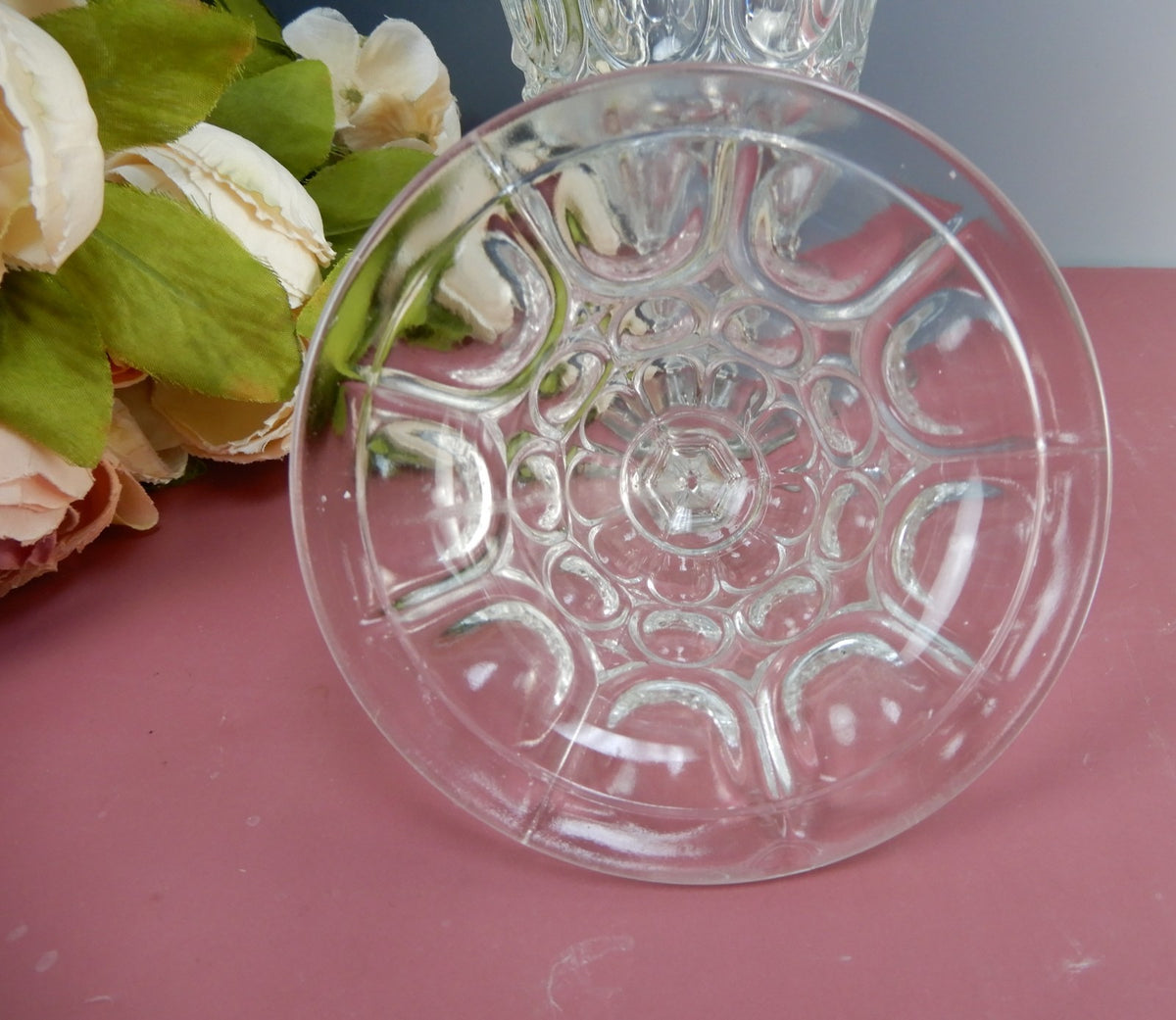 Vintage "Excelsior Pattern" American Flint Glass Sugar Bowl