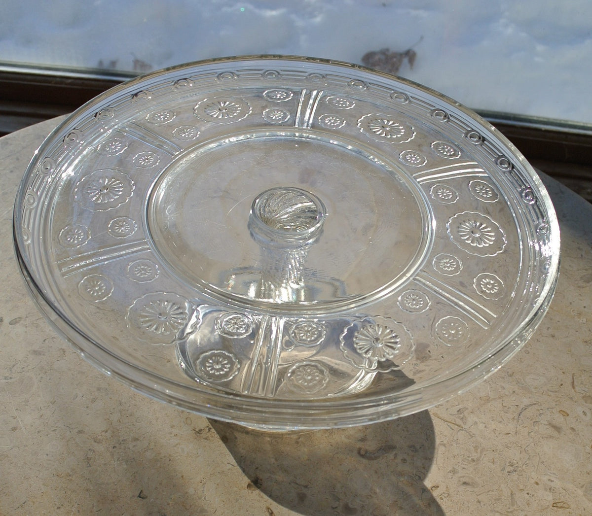 Vintage Magic / Rosette by  Bryce Brothers Clear Glass Cake Stand