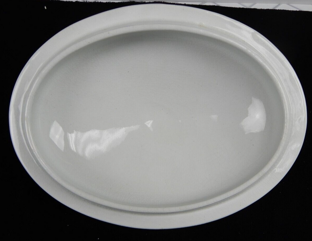 Antique J&G Meakin White Ironstone Casserole Dish Lid