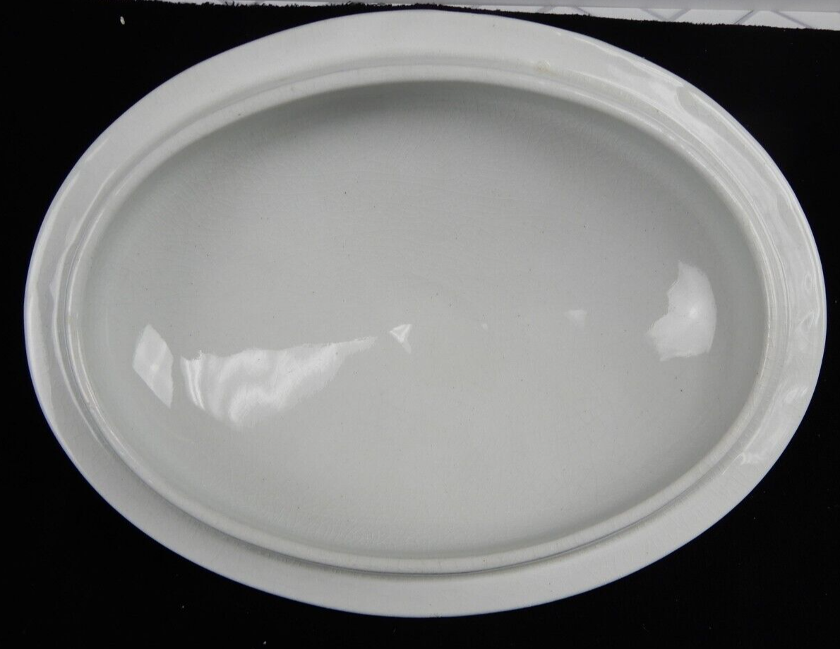 Antique J&G Meakin White Ironstone Casserole Dish Lid
